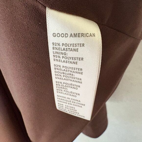 Good American Brown Double Breasted Scuba Suit Blazer and Slacks Size 3 (L) - Picture 12 of 14
